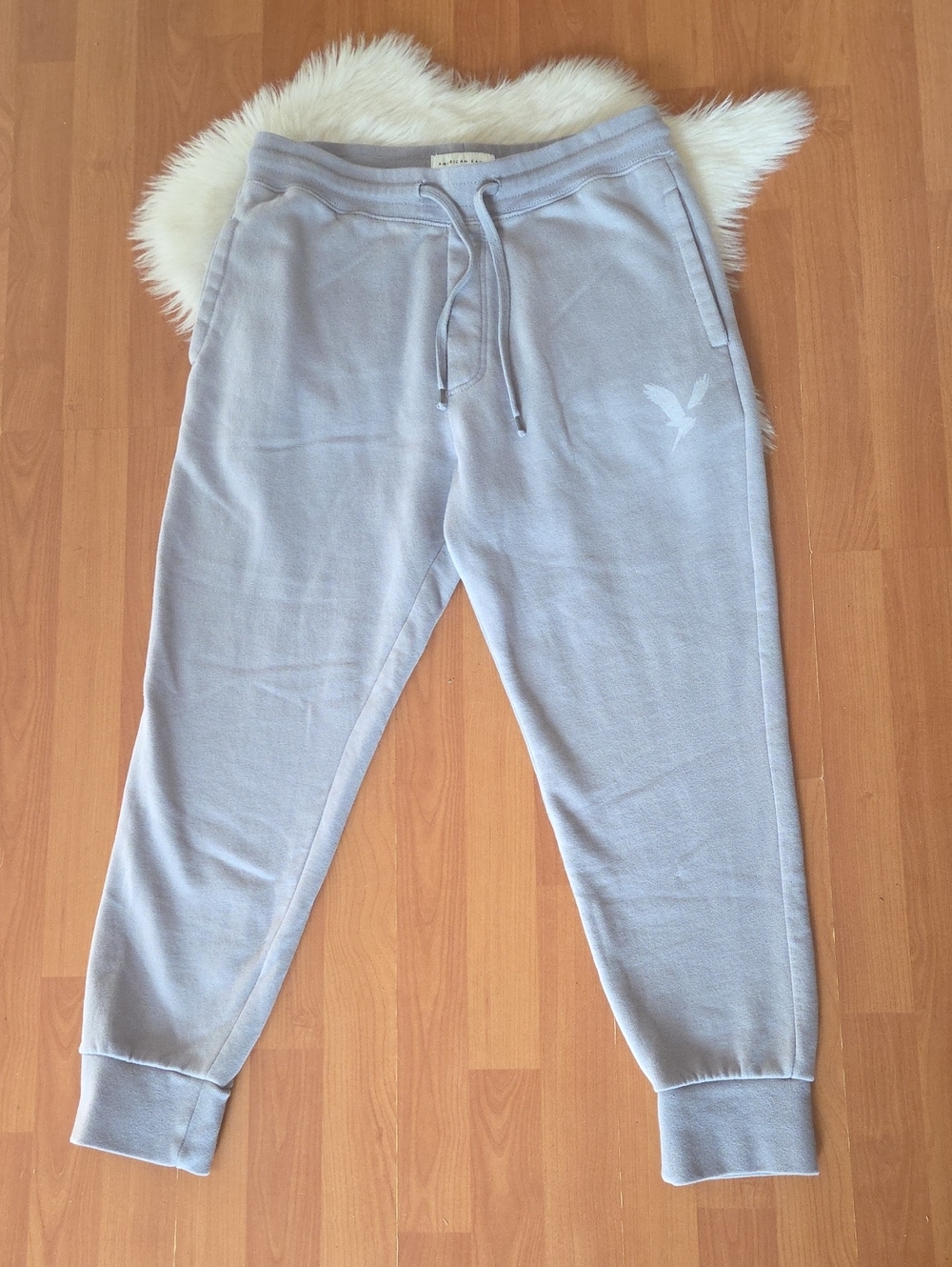 American Eagle Womens Light Gray Drawstring Soft Joggers Medium